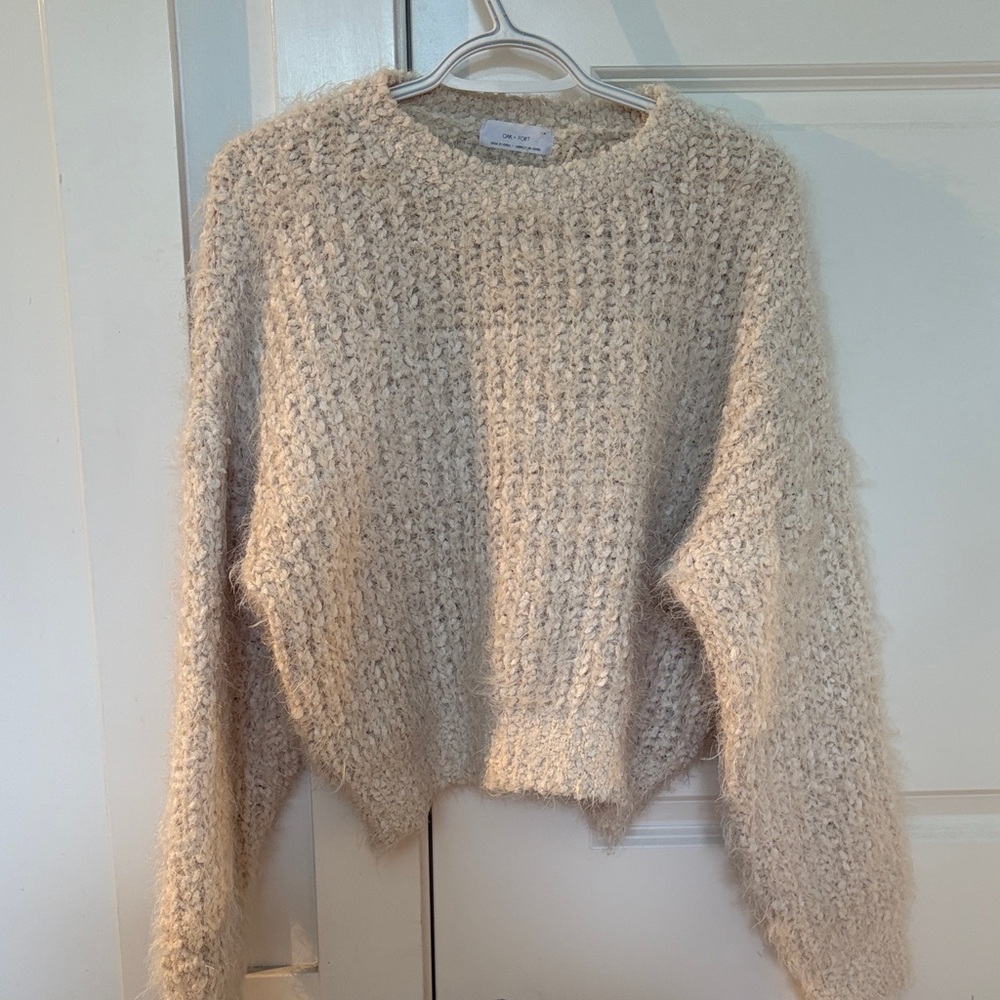 OAK + FORT Textured Cream Sweater